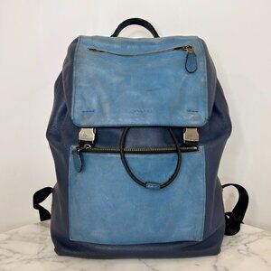Coach Blue Leather Backpack